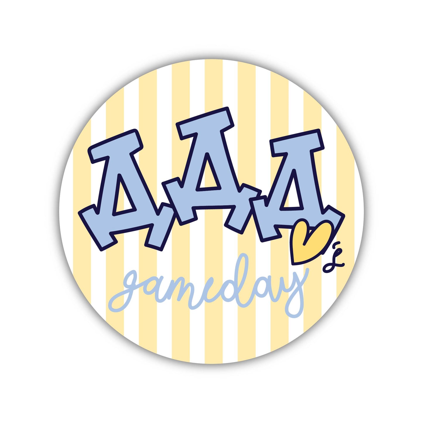 DELTA DELTA DELTA-Game Day Buttons and Stickers